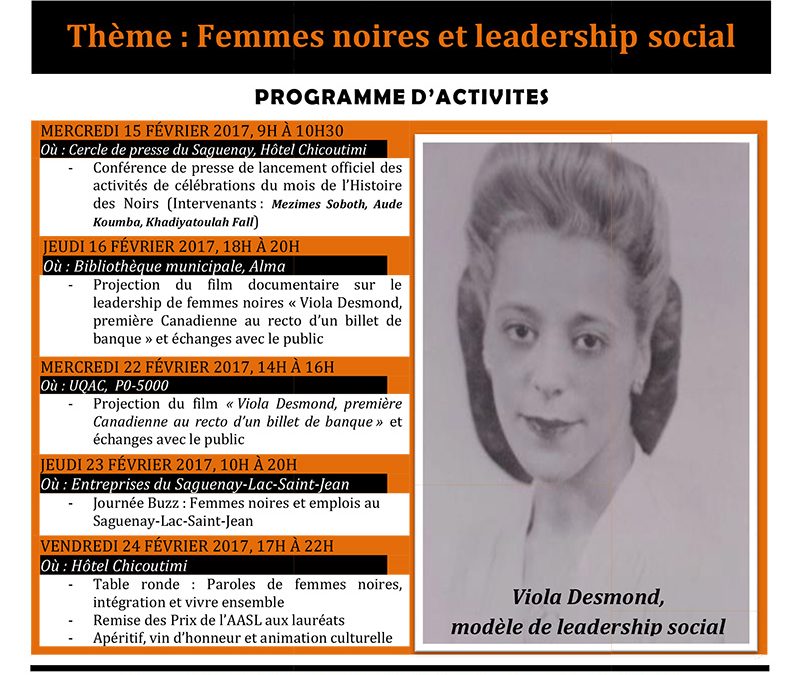 Mois de l&rsquo;Histoire des Noirs – Programme des activités à l&rsquo;UQAC