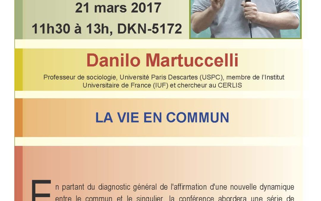 Conférence au CELAT UL – Danilo Martuccelli