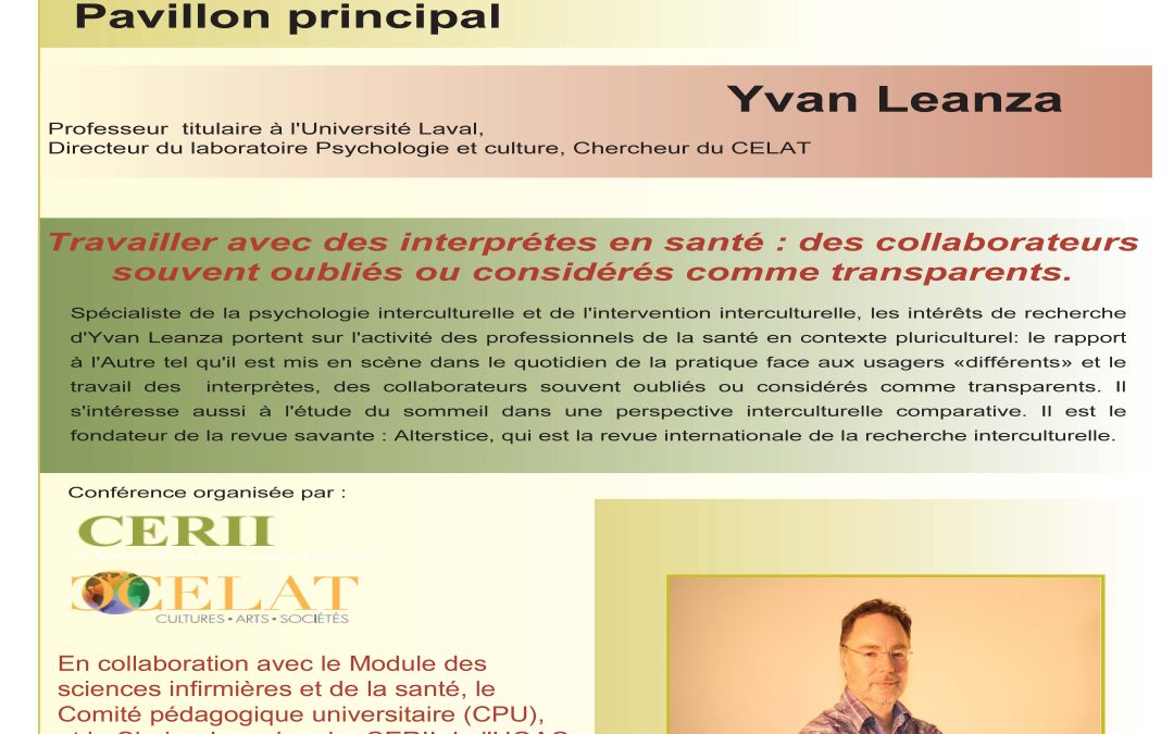 Conférence à l&rsquo;UQAC – Yvan Leanza, 4 avril 12h > 13h30.