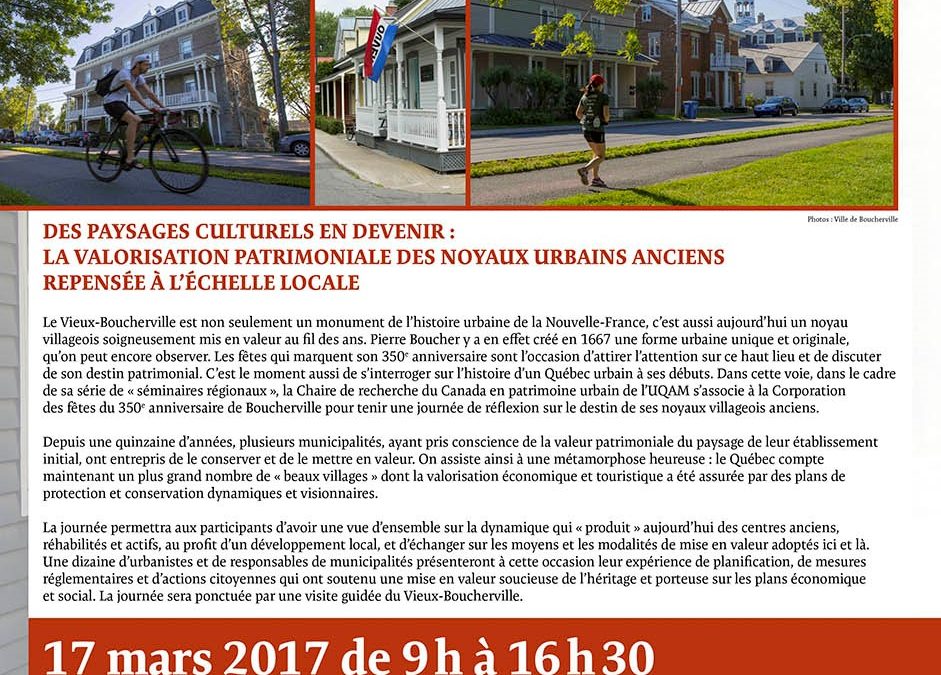 Séminaire de réflexion sur la valorisation patrimoniale des noyaux urbains anciens – 17 mars 2017