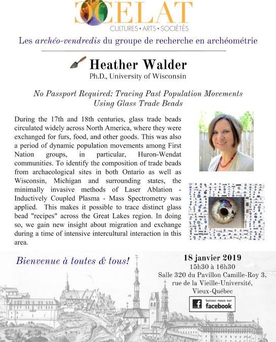 Archéo-vendredi «No Passeports Required: Tracing Past Population Movements Using Glass Trade Beads »