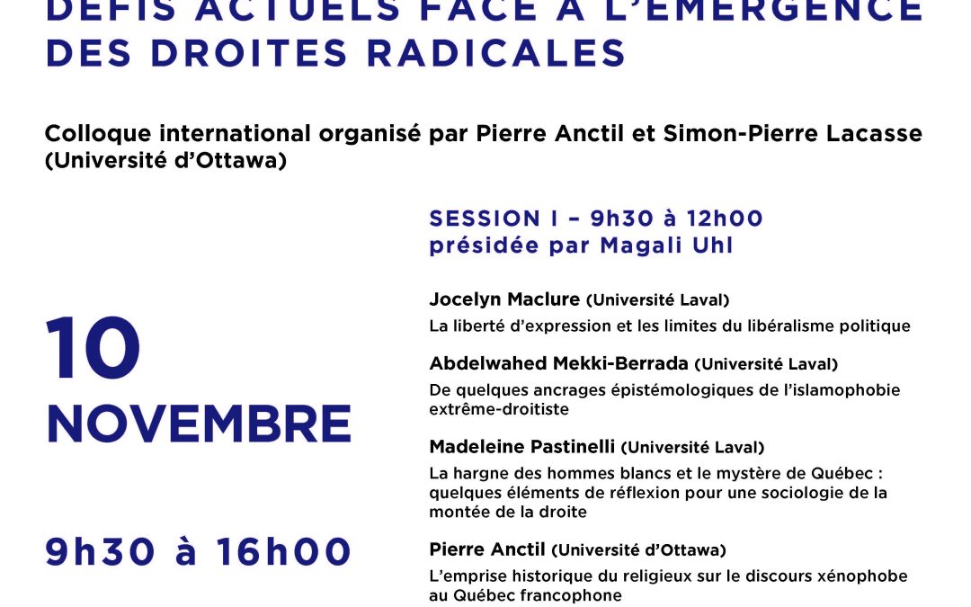 Colloque international « La diversité culturelle au Québec et en France »