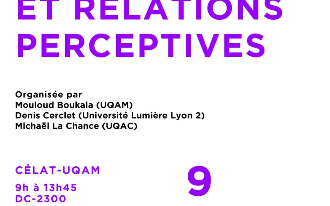 Journée d&rsquo;étude – Milieux, technologies et relations perceptives