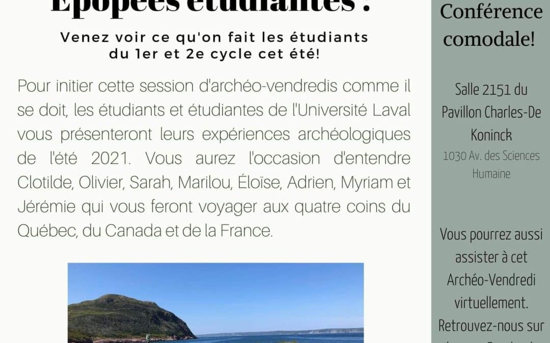 Archéo-vendredi – 1er octobre 2021