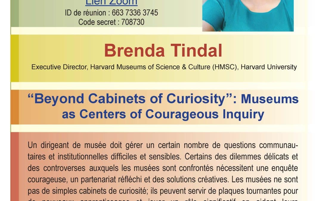 Conférence internationale de Brenda Tindal (HMSC)