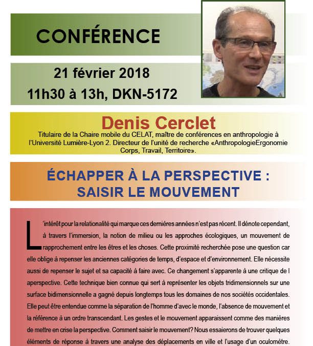 Conférence – Denis Cerclet « Échapper à la perspective : saisir le mouvement »