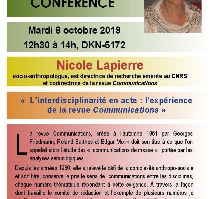 Conférence – « L&rsquo;interdisciplinarité en acte : l&rsquo;expérience de la revue Communications »