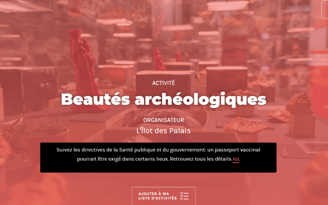 « Beautés archéologiques », discussion et visite guidée