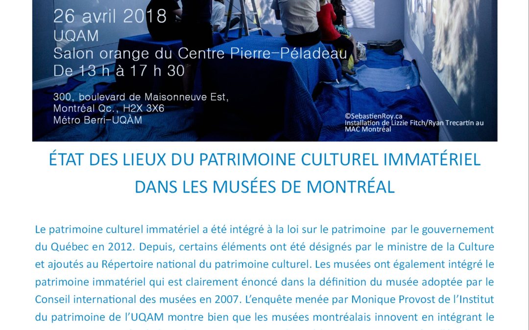 État des lieux du PCI dans les musées montréalais – 26 avril