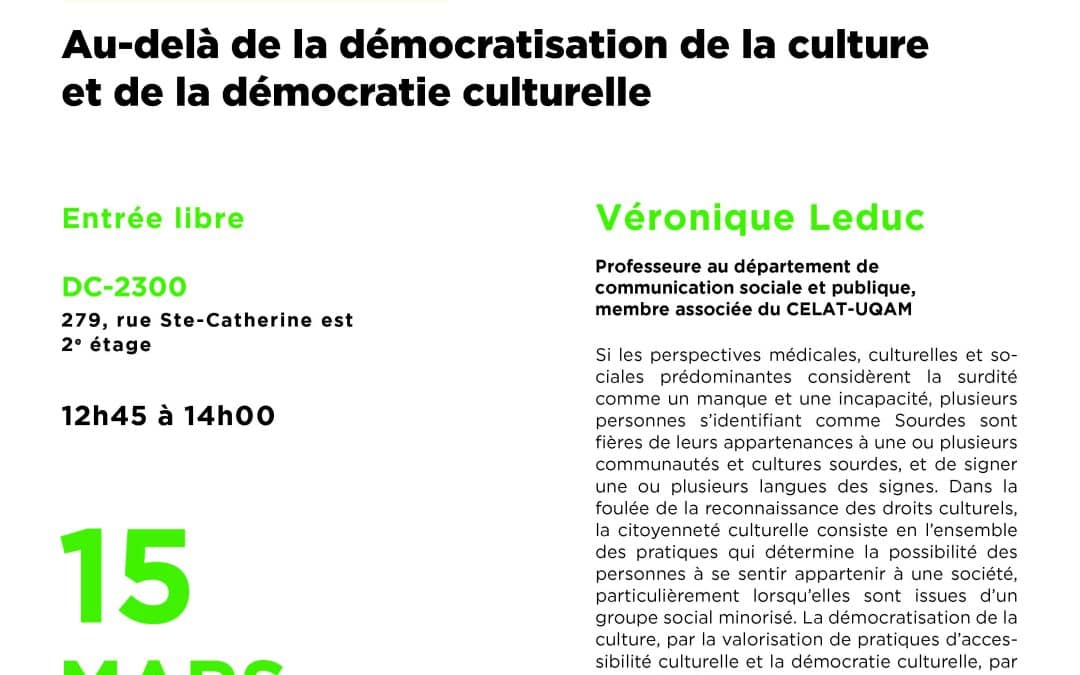 Midi-causerie : Citoyenneté culturelle des personnes sourdes