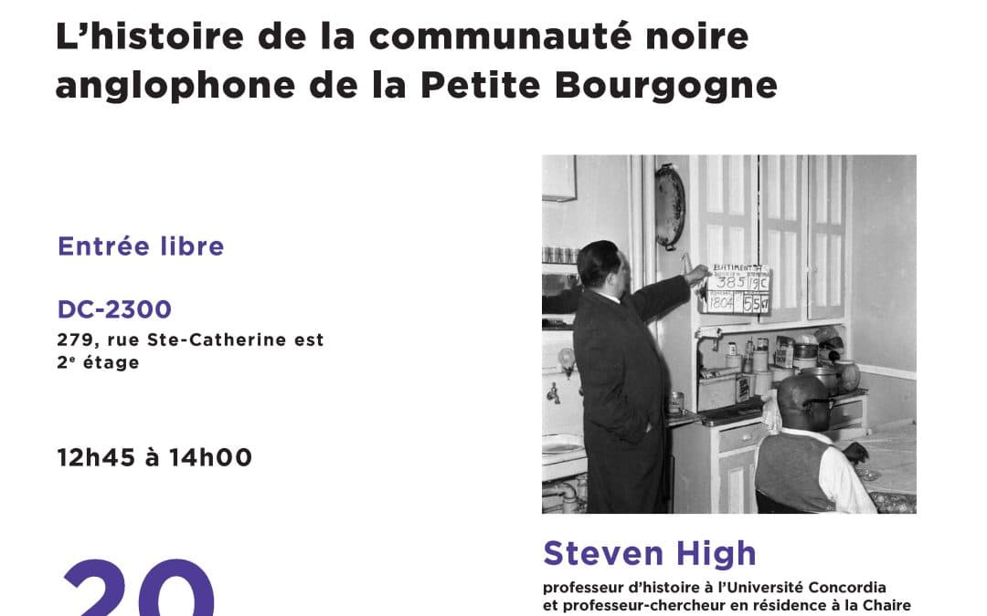 Midi-causerie du CELAT-UQAM : La ville noire sous la colline