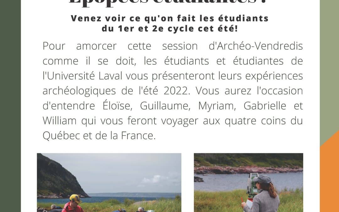 Archéo-vendredi – 30 septembre 2022