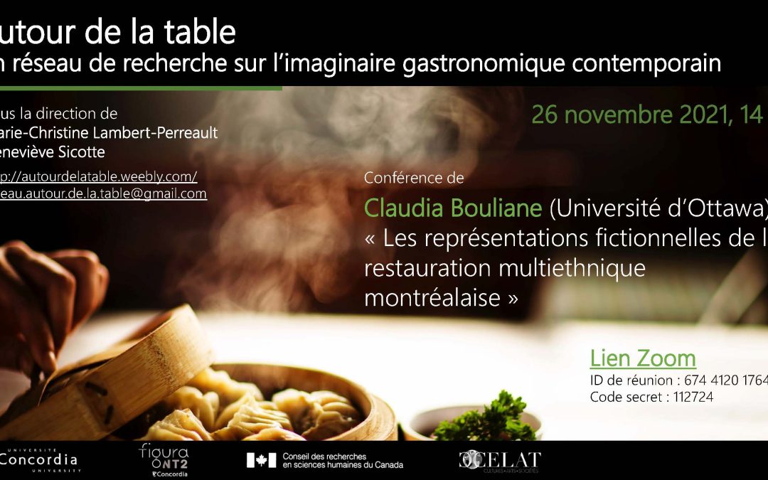 Conférence de Claudia Bouliane sur la restauration multiethnique montréalaise dans la littérature