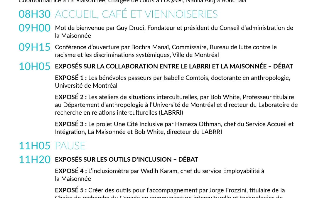 Colloque de La Maisonnée sur le thème La citée inclusive