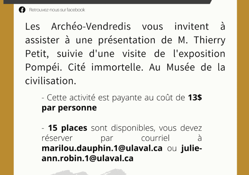 Archéo-vendredi – 26 novembre 2021