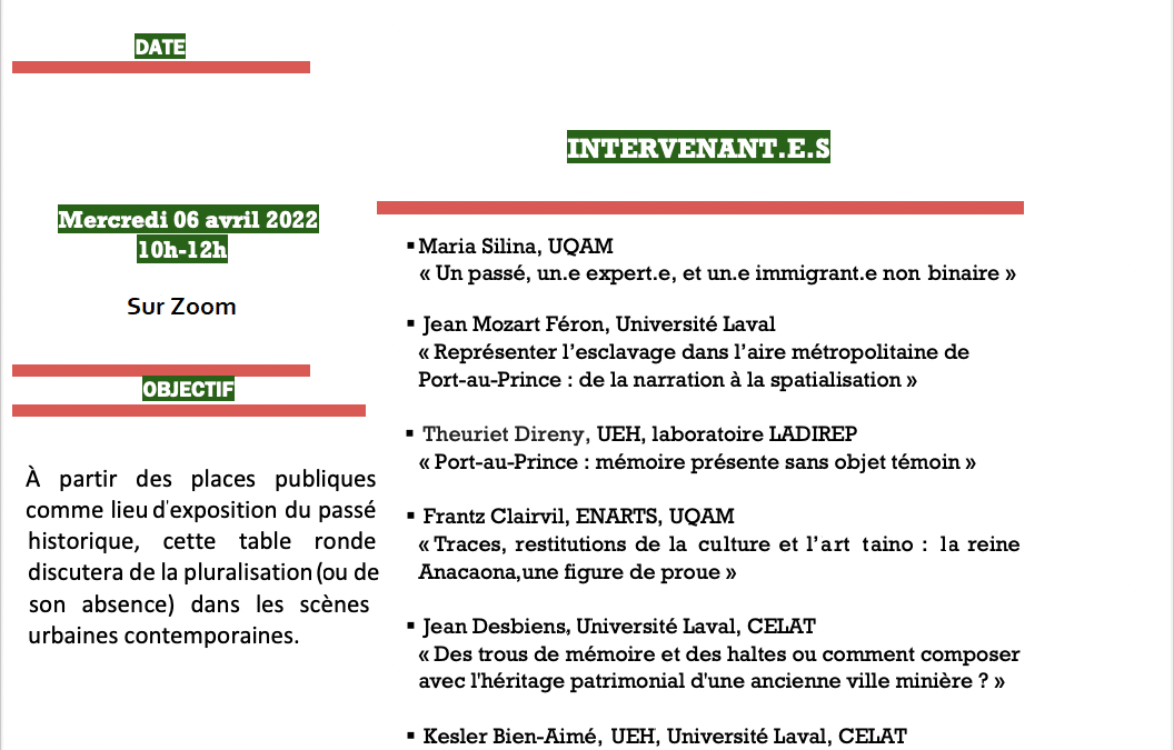 Table ronde « Représentations du passé dans la scénographie urbaine contemporaine »
