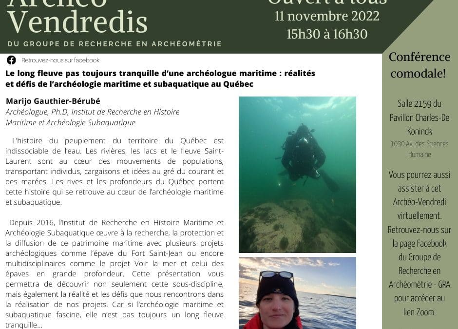 Archéo-vendredi – 11 novembre 2022