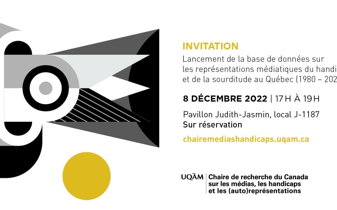 Lancement de la base de données de la Chaire de recherche sur les médias, les handicaps et les (auto)représentations