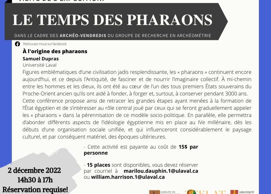 Visite de l’exposition Les temps des pharaons