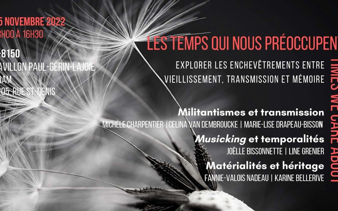 Demi-journée d’étude Les temps qui nous préoccupent