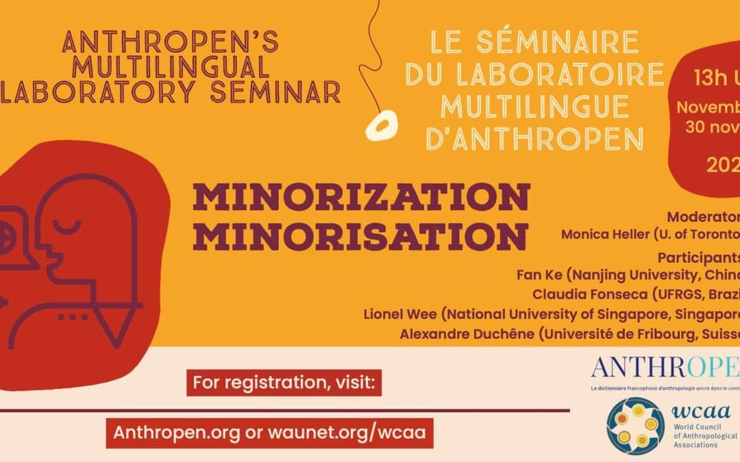 Séminaires 2022-2023 du laboratoire multilingue d’Anthropen – séance « Minorisation »