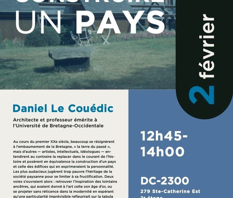 Conférence de Daniel Le Couédic « Construire un pays »