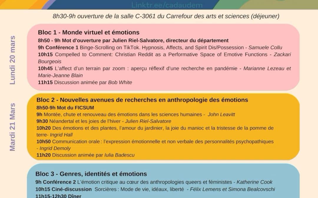 Colloque annuel du Département d’anthropologie de l’Université de Montréal