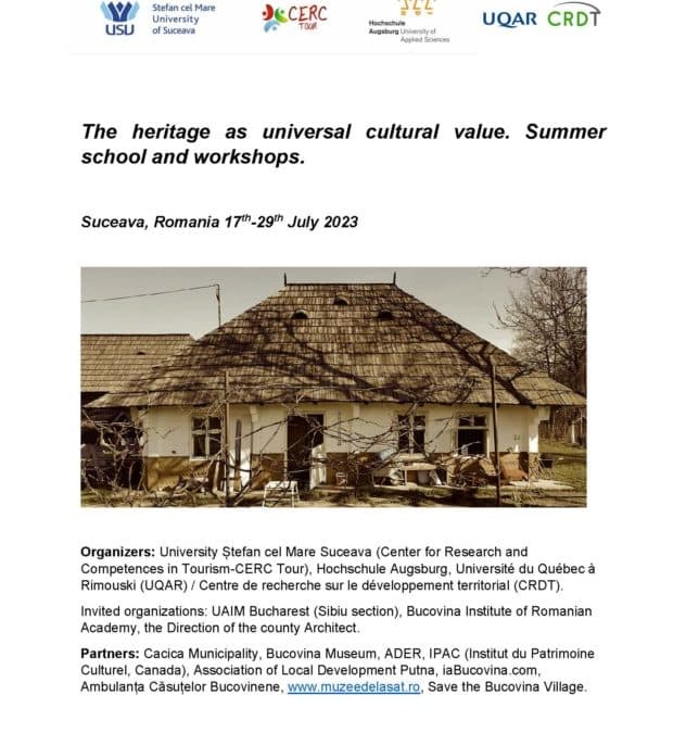 École d’été internationale The heritage as universal cultural value