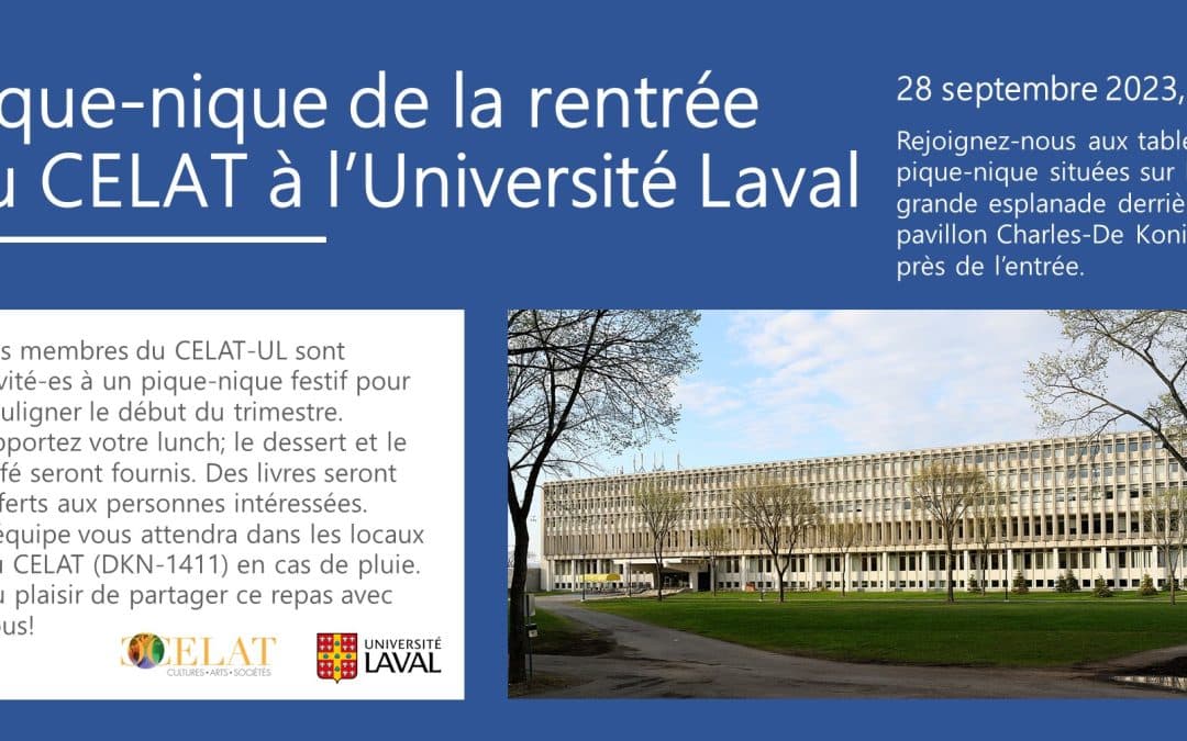 Pique-nique de la rentrée du CELAT à l’Université Laval