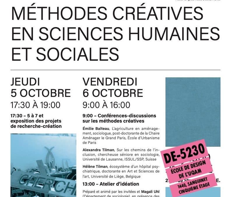 Journée d’étude internationale Méthodes créatives en sciences humaines et sociales