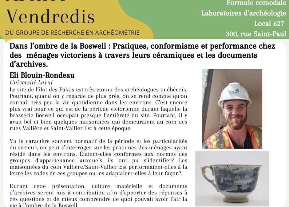 Archéo-vendredi – 10 novembre 2023