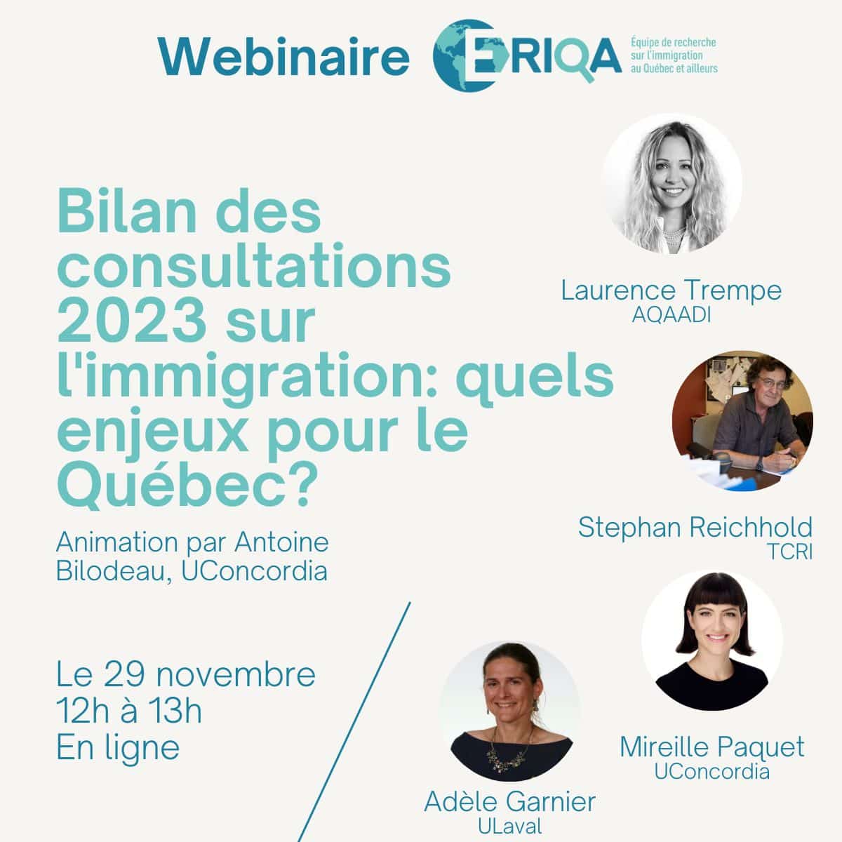 Webinaire Bilan des consultations 2023 sur l’immigration