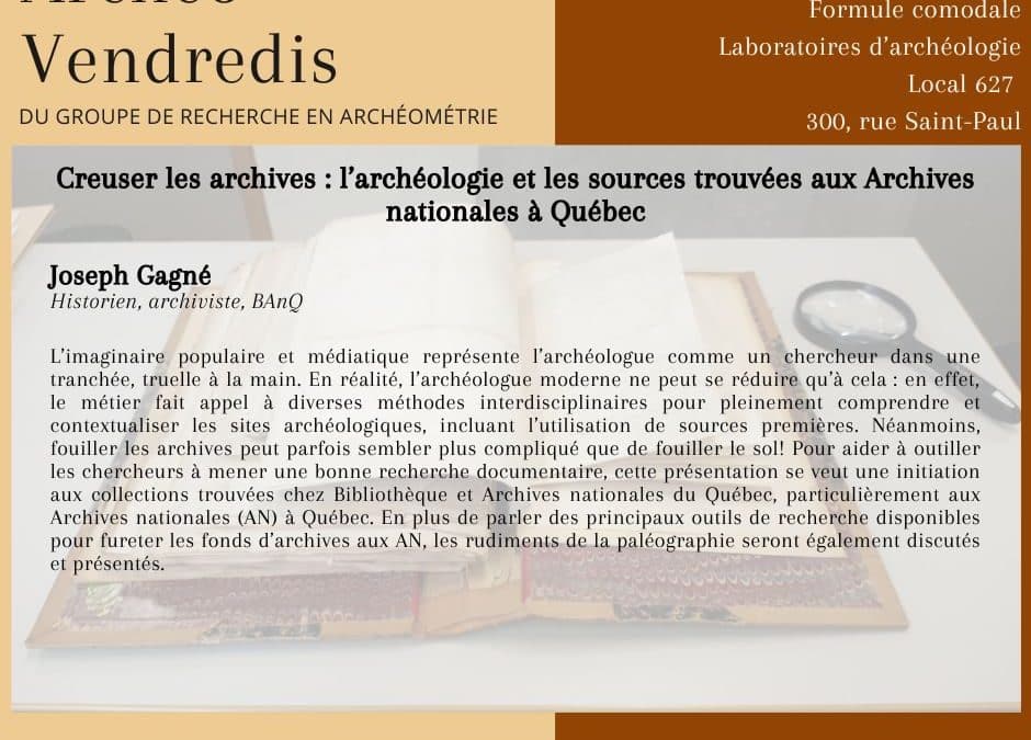 Archéo-vendredi – 26 janvier 2024