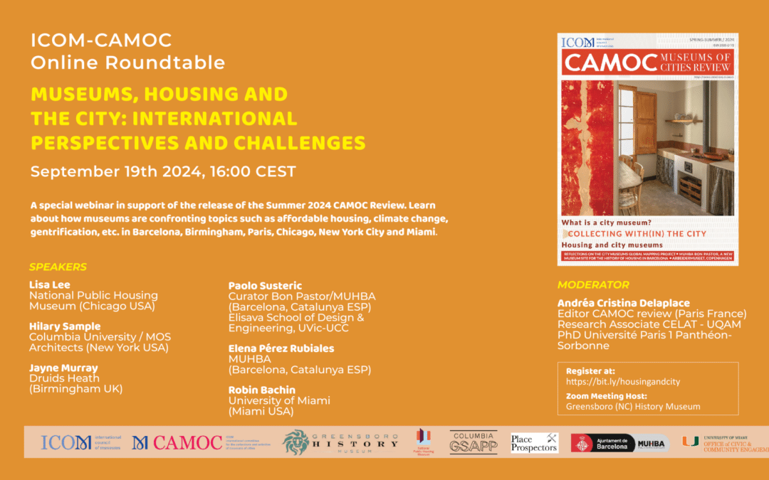 Table ronde ICOM-CAMOC «&nbsp;Museums, Housing and the City: International Perspectives and Challenges&nbsp;»