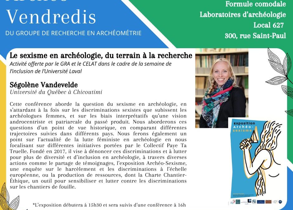 Achéo-vendredi – 11 octobre 2024 (activité spéciale organisée avec le CELAT)