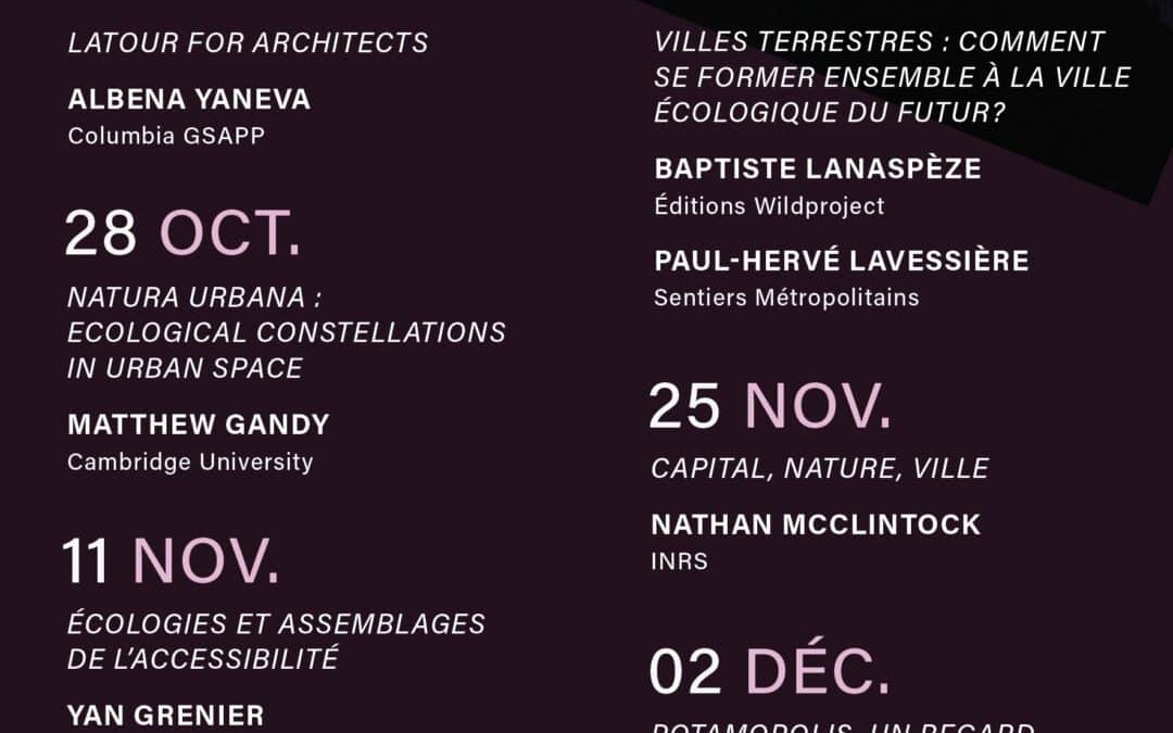 Cycle de conférences « Villes terrestres : écologies du commun »