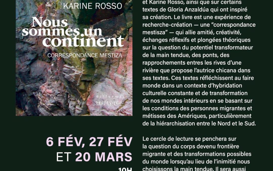 Rencontres du Cercle de lecture sur Nous sommes un continent