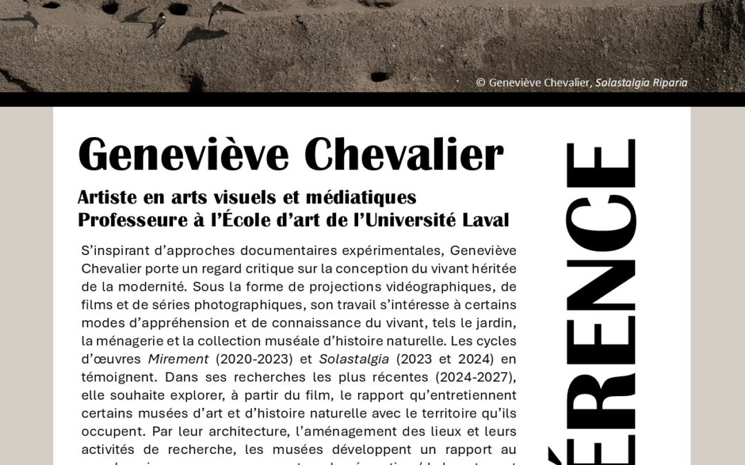 Conférence de Geneviève Chevalier « Réunir à nouveau »