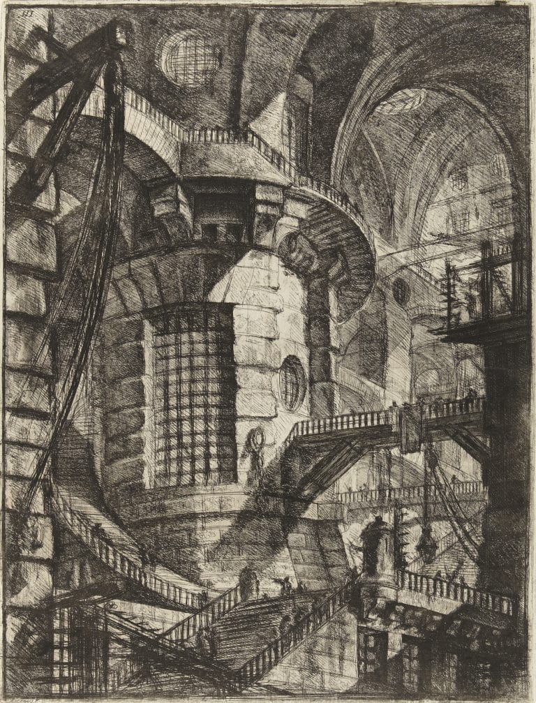 Giovanni_Battista_Piranesi_-_Le_Carceri_dInvenzione_-_Second_Edition_-_1761_-_03_-_The_Round_Tower_cropped-768×1007