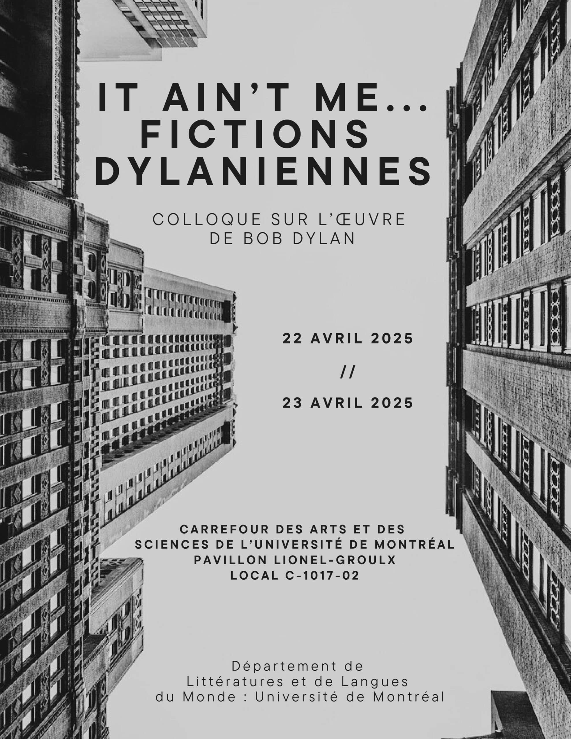 Colloque sur Bob Dylan – affiche