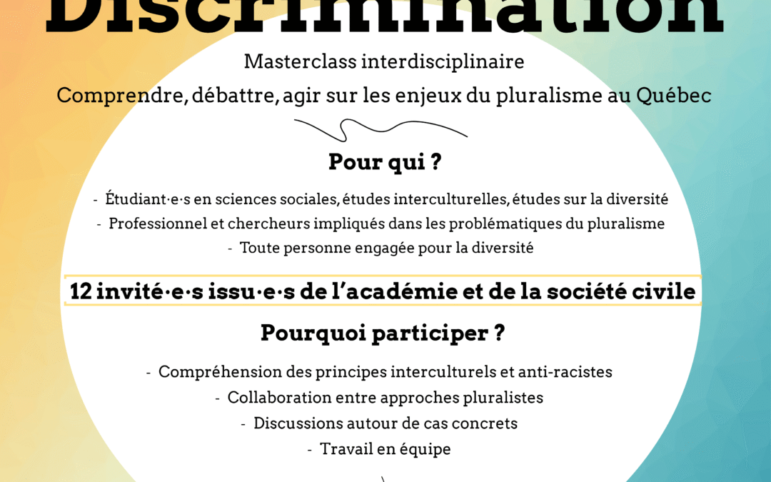Masterclass Dialogue sur la discrimination – Antiracisme et interculturalisme en dialogue (date limite : 24 mai 2025)