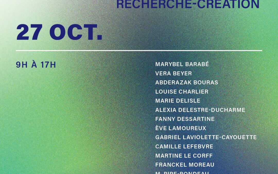 Journée d’étude Mémoire(s) du faire monde. Chantiers et expérimentations en recherche et recherche-création