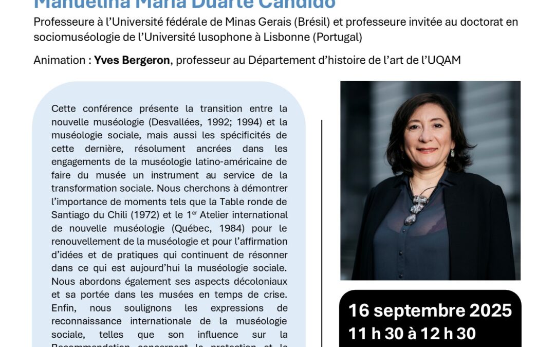 Conférence de Manuelina Duarte « De la nouvelle muséologie à la muséologie sociale »
