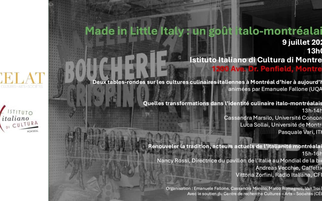 Journée d’étude Made in Little Italy : un goût italo-montréalais