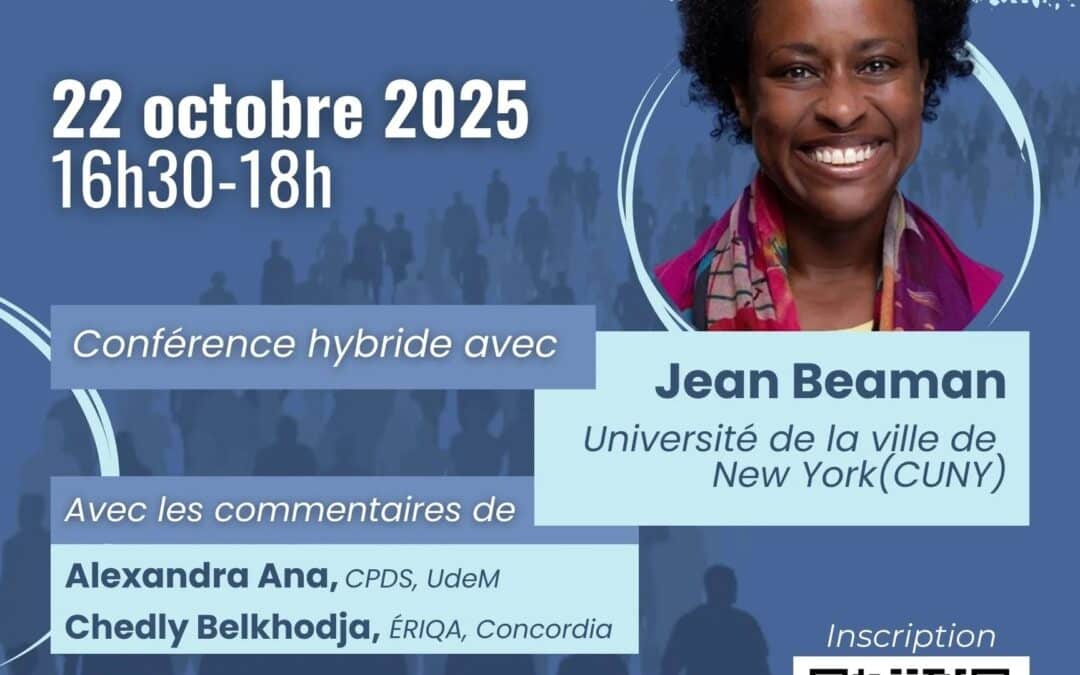 Conférence de Jean Beaman « “Citoyenneté suspecte”: appartenance et non-appartenance dans les sociétés pluralistes »