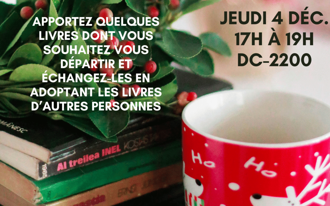 Fête de fin d’année : les livres en voyage au CELAT-UQAM