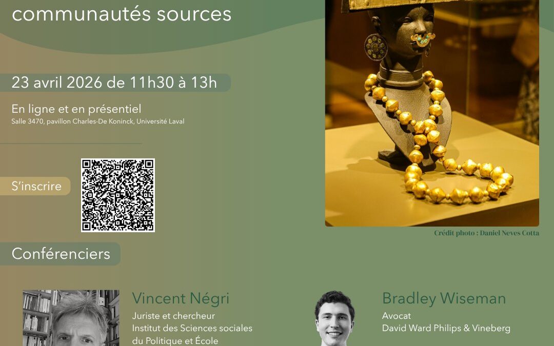 Midi de la culture « Restitutions et rapatriements d’objets culturels aux pays et communautés sources »