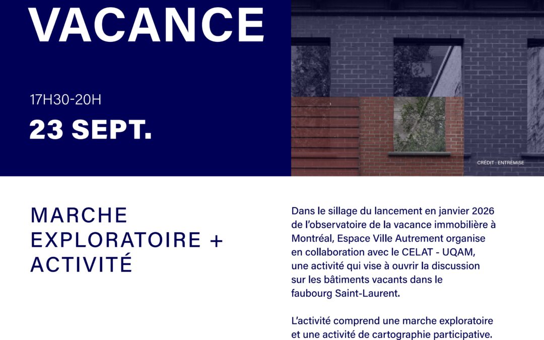 Atelier « Cartographie sensible de la vacance »