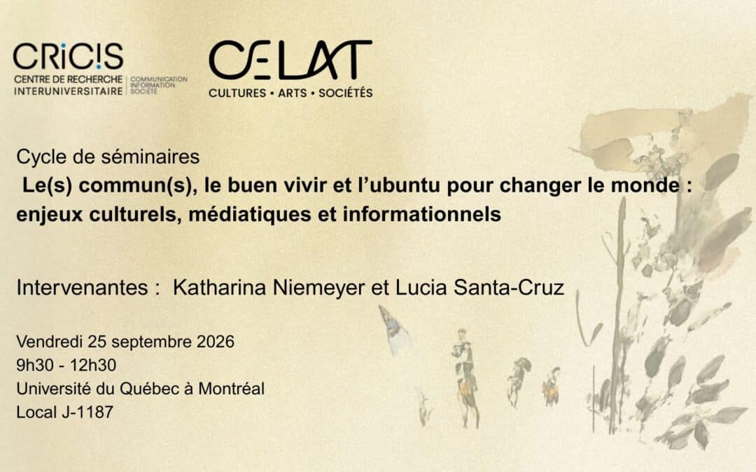 Conférence de Katharina Niemeyer et Lucia Santa-Cruz «&nbsp;Communs, mémoire et médias&nbsp;: des pratiques mémorielles aux gestes médiatiques&nbsp;»