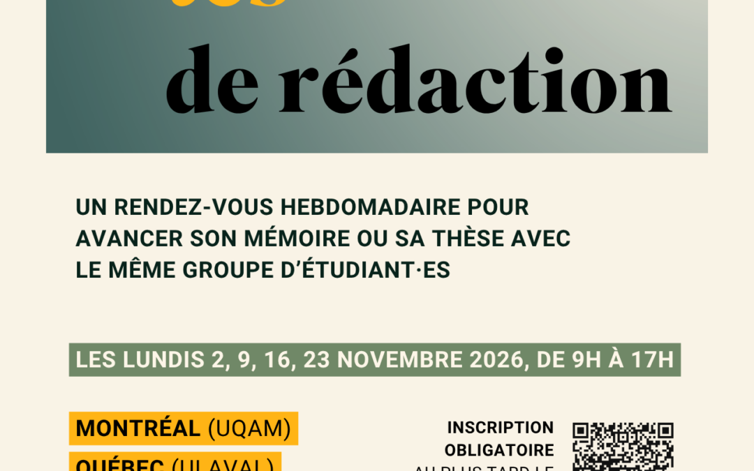 Cohortes de rédaction – Regroupements stratégiques FRQ-SC x Thèsez-vous?